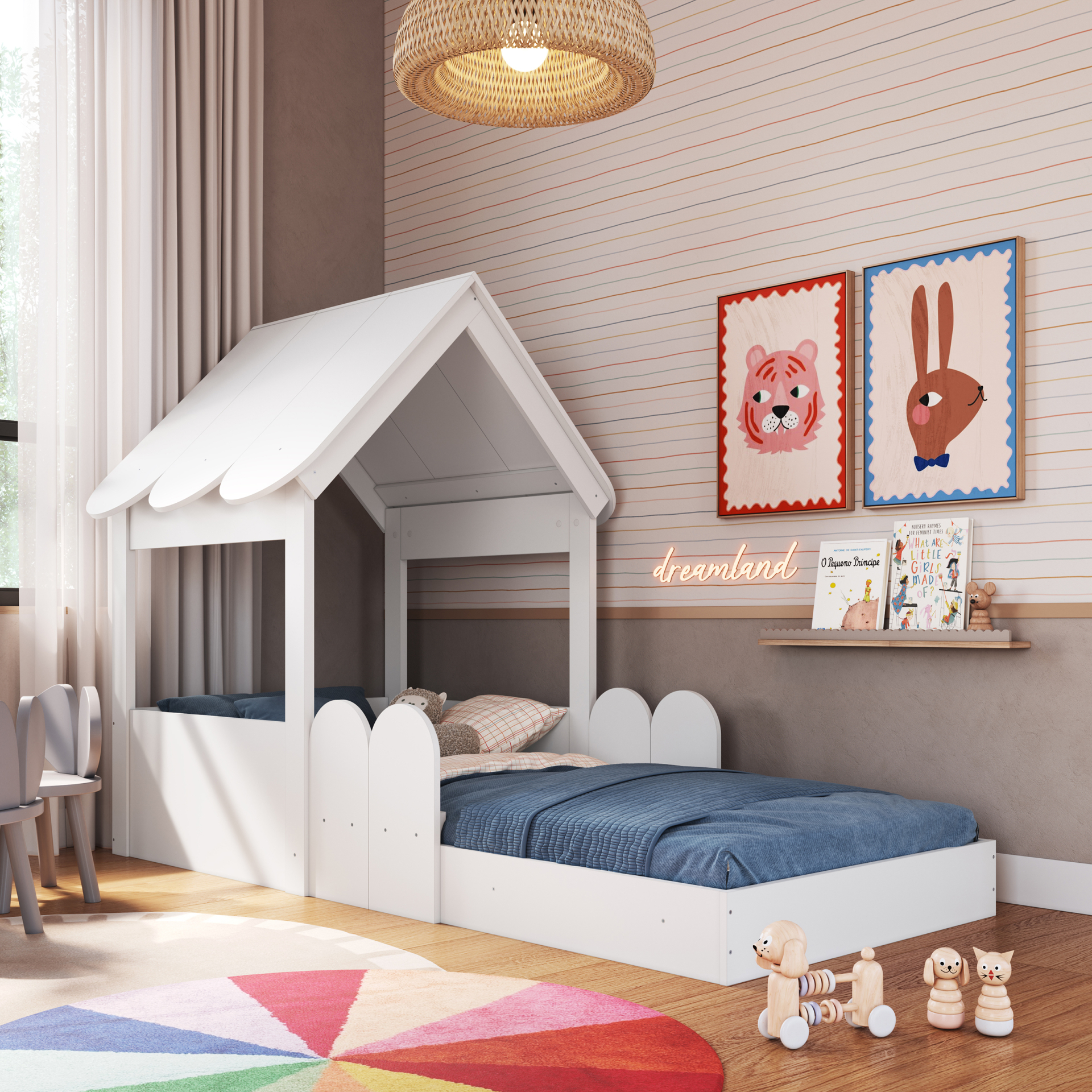 Cama Montessoriana Casinha cor Branco